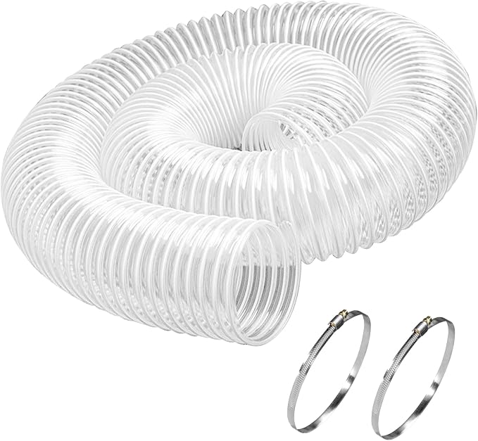 PVC Dust Collection Hose 6" x 5', Flexible Heavy PVC Fume Collection Hose by Qucship