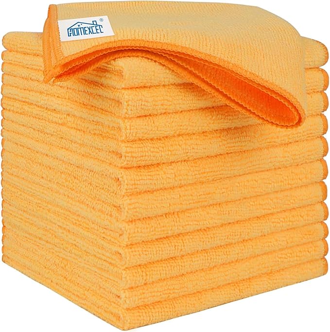 HOMEXCEL Yellow Microfiber Cleaning Cloths 12 Pack, 12.5 x 12.5 inch Microfiber by HOMEXCEL