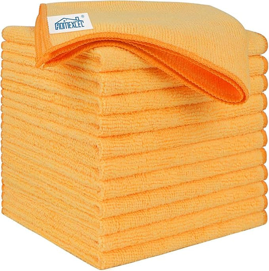 HOMEXCEL Yellow Microfiber Cleaning Cloths 12 Pack, 12.5 x 12.5 inch Microfiber by HOMEXCEL