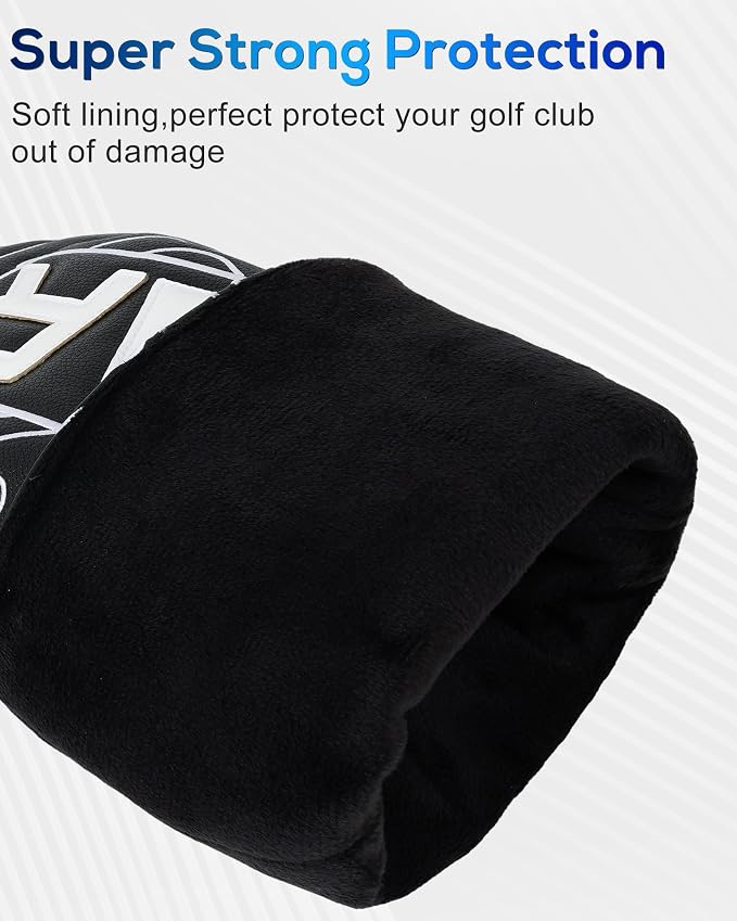 Big Teeth Golf Club Covers Full Set Driver Headcover Fairway Wood Hybrid Golf - Image 6