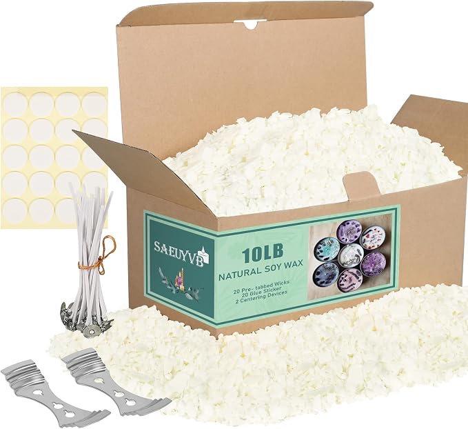 SAEUYVB Natural Soy Candle Wax for Candle Making, 10lb Bag, Premium Soy Wax by SAEUYVB