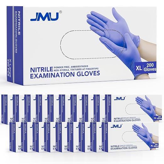 JMU Nitrile Exam Gloves X-Large, 3.5 Mil, Disposable Gloves Latex-Free & by JMU