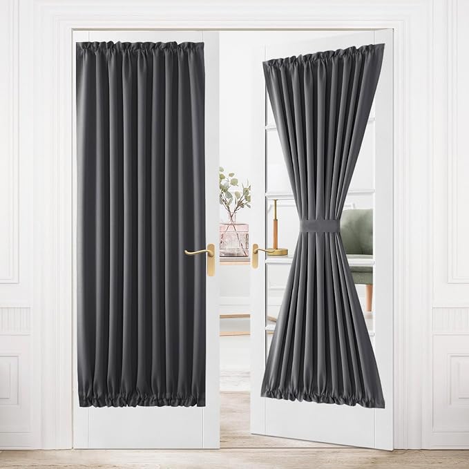 DWCN French Door Curtains – Rod Pocket Thermal Blackout Curtain by DWCN