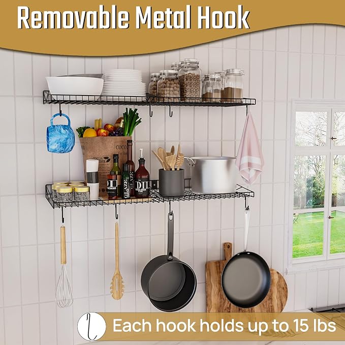 2 Pack Garage Wall Shelf, Garage Wall Mounted Shelving, Heavy Duty Floating - Image 6