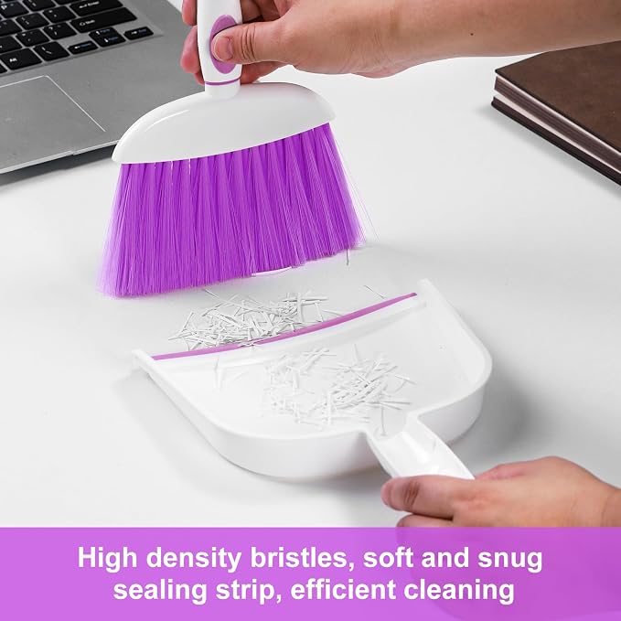 NACENA Small Dust Pan and Brush Set, Mini Broom and Dustpan Set Small Hand - Image 6