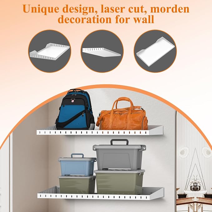 PEKGRIL 2 Pack Garage Wall Shelf, 1X2 Ft Heavy Duty Garage Shelving, - Image 7