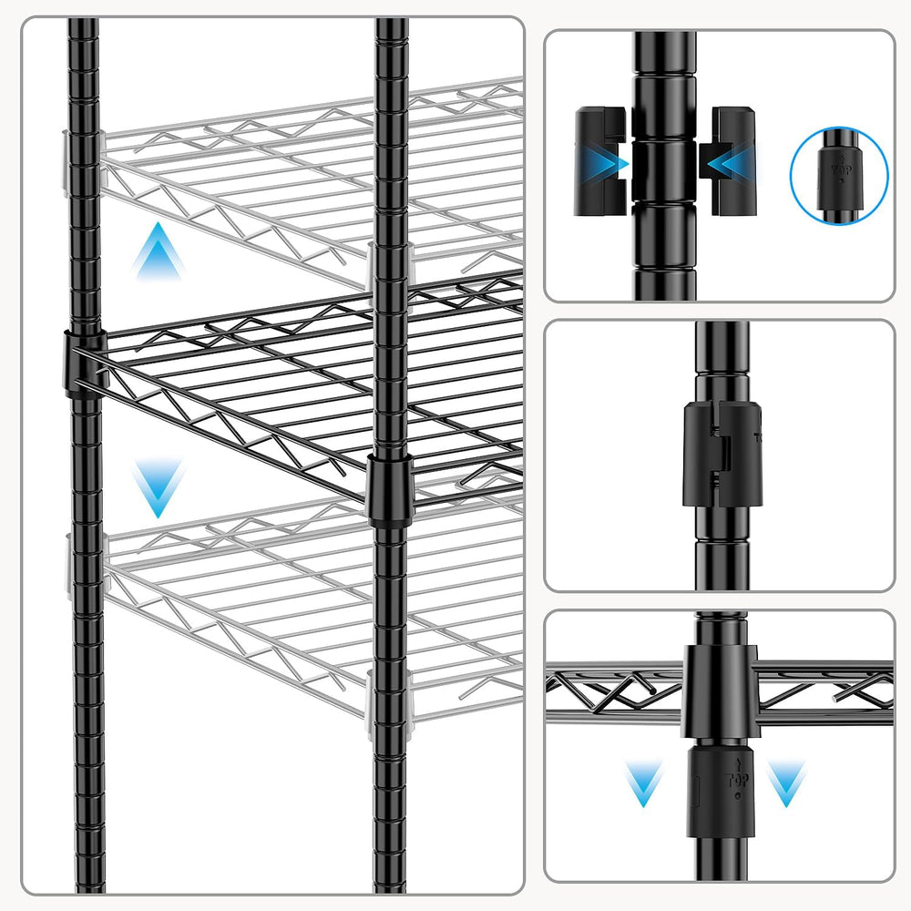 M MZG 1000 lbs 4Tier Shelf Metal Storage Shelves Wire Rack Closet Organizers ...