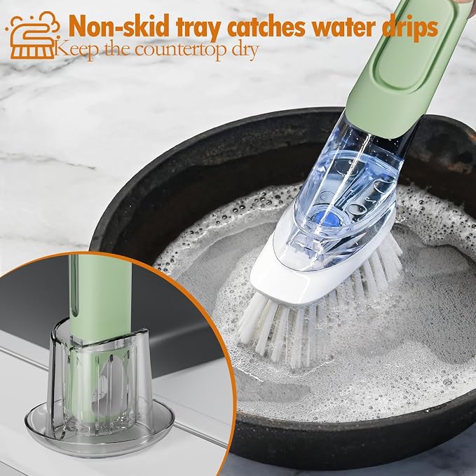Soap Dispensing Replacement Dish Brush Storage Set - Image 5
