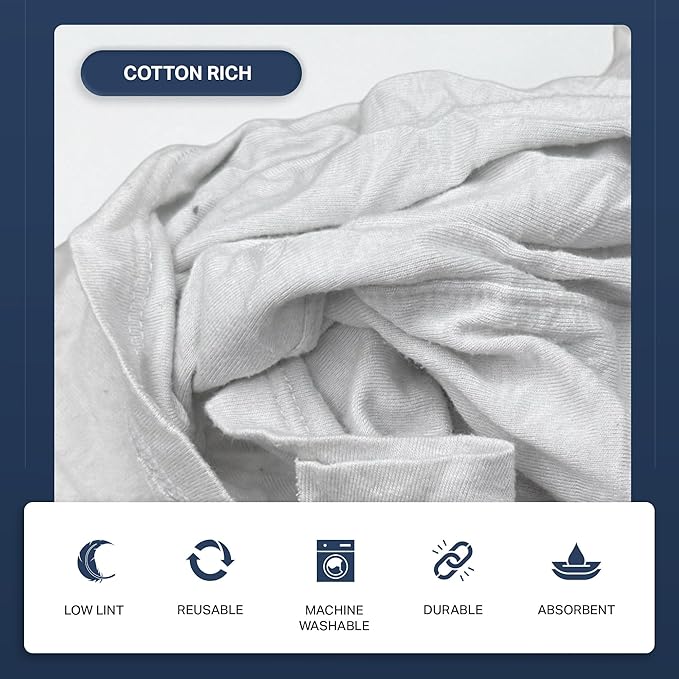 Angel-in-Armor White T-Shirt Rags – 50lb Bulk Box of Recycled Cotton Knit Shop - Image 2