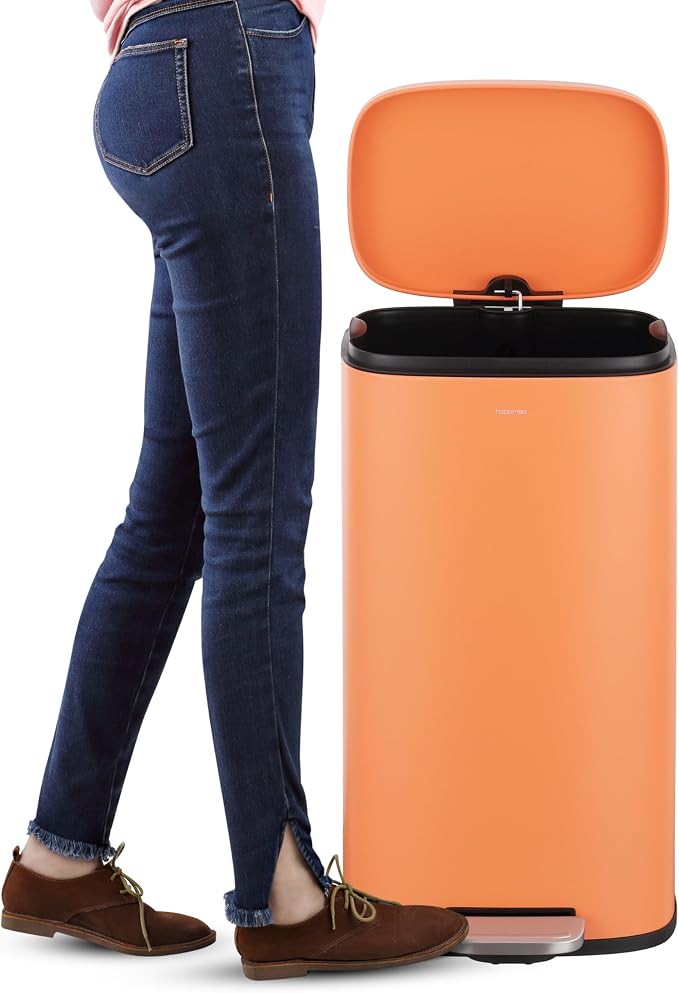 happimess HPM1011K Curtis 8-Gallon Step-Open Trash Can, Carrot Cake, - Image 5