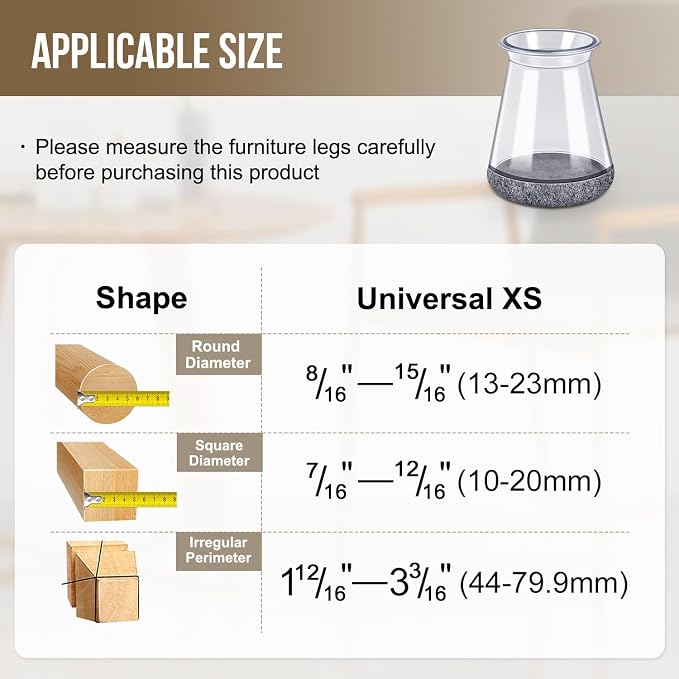 BUMACO Chair Leg Floor Protectors Chair Leg Protectors - Image 2