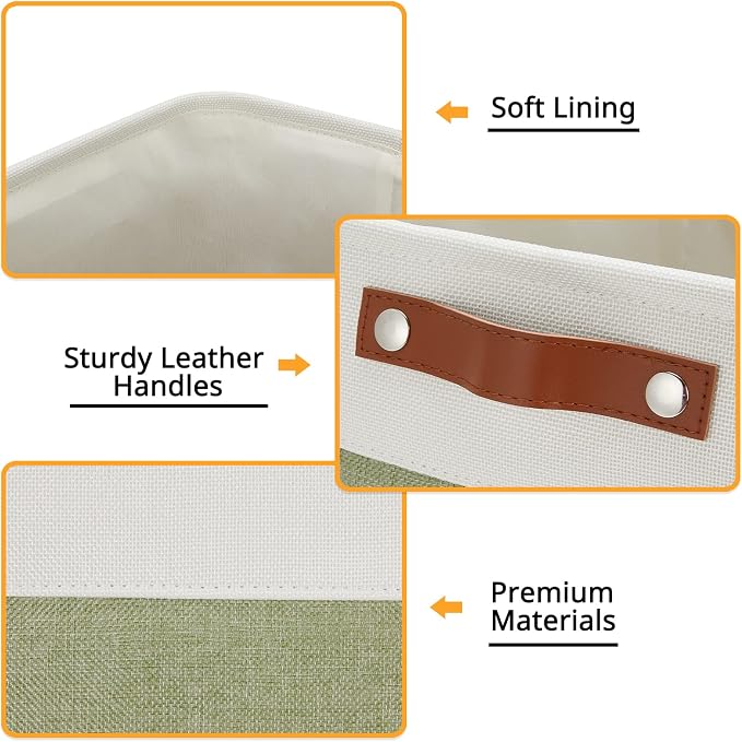 DULLEMELO Large Storage Basket 17"x12"x15", Fabric Storage Organizer Basket - Image 3