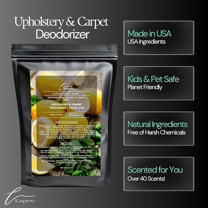 Lemon Mint Bliss Carpet Freshener Powder Refill 36 oz | Powerful Odor Eliminator - Image 5
