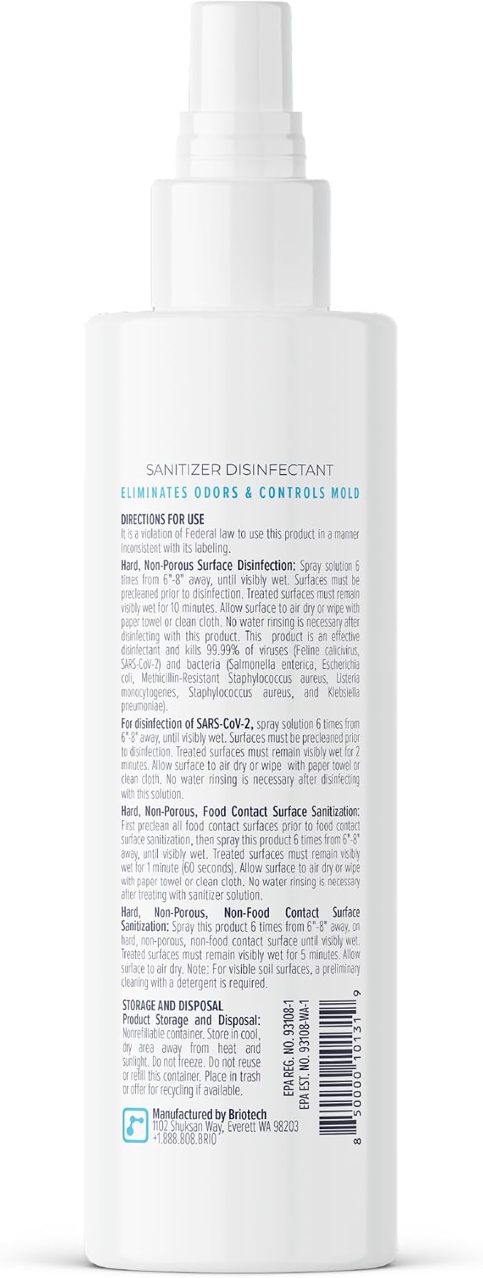 BRIOTECH Sanitizer Disinfectant Hypochlorous Spray, Kill 99.99% of Viruses & - Image 9