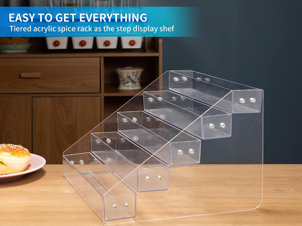Acrylic Spice Rack, Tiered Spice Rack Shelf Seasoning Organizer