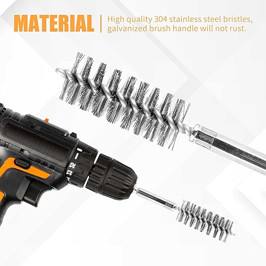 12 Pieces Wire Brush Drill Bore Cleaning Brush Set, - Image 6