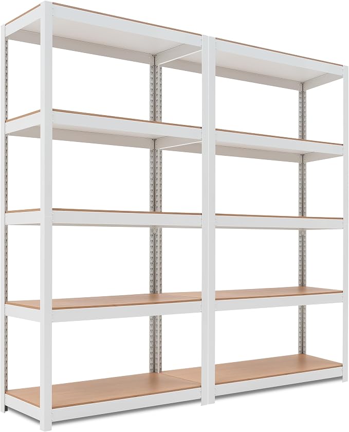 HOMEDANT House 5-Tier Laminated Metal Shelving Unit Adjustable Storage Utility by TheBestOrganizingSolution