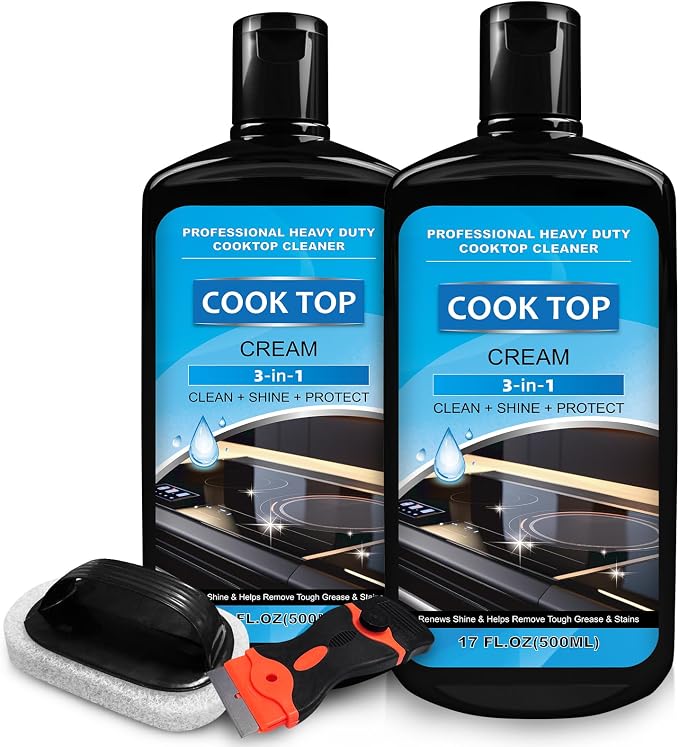 Cooktop and Stove Top Cleaner Kit, Glass Cooktop Cleaner Combo Kit by WYCOON