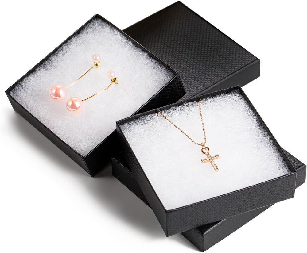 GEFTOL Jewelry Gift Boxes 96 Pack 3.5x3.5x1 Inch Cardboard Jewelry Boxes,Smal...