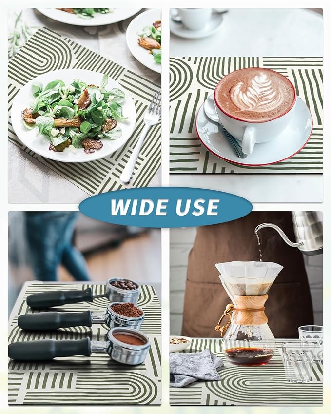 AMOAMI Coffee Mat Hide Stain Rubber Backed Absorbent Dish Drying Mat - Image 6