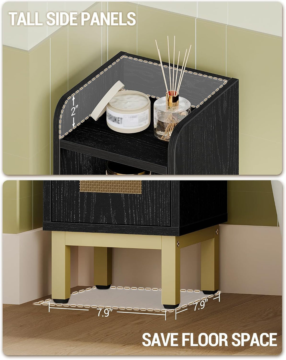 Hzuaneri Bathroom Storage Cabinet, Small Corner Floor Cabinet