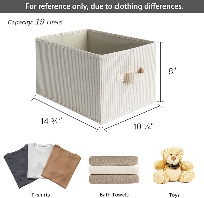 StorageWorks Storage Baskets for Shelves, Foldable Fabric Closet Storage Bins - Image 3