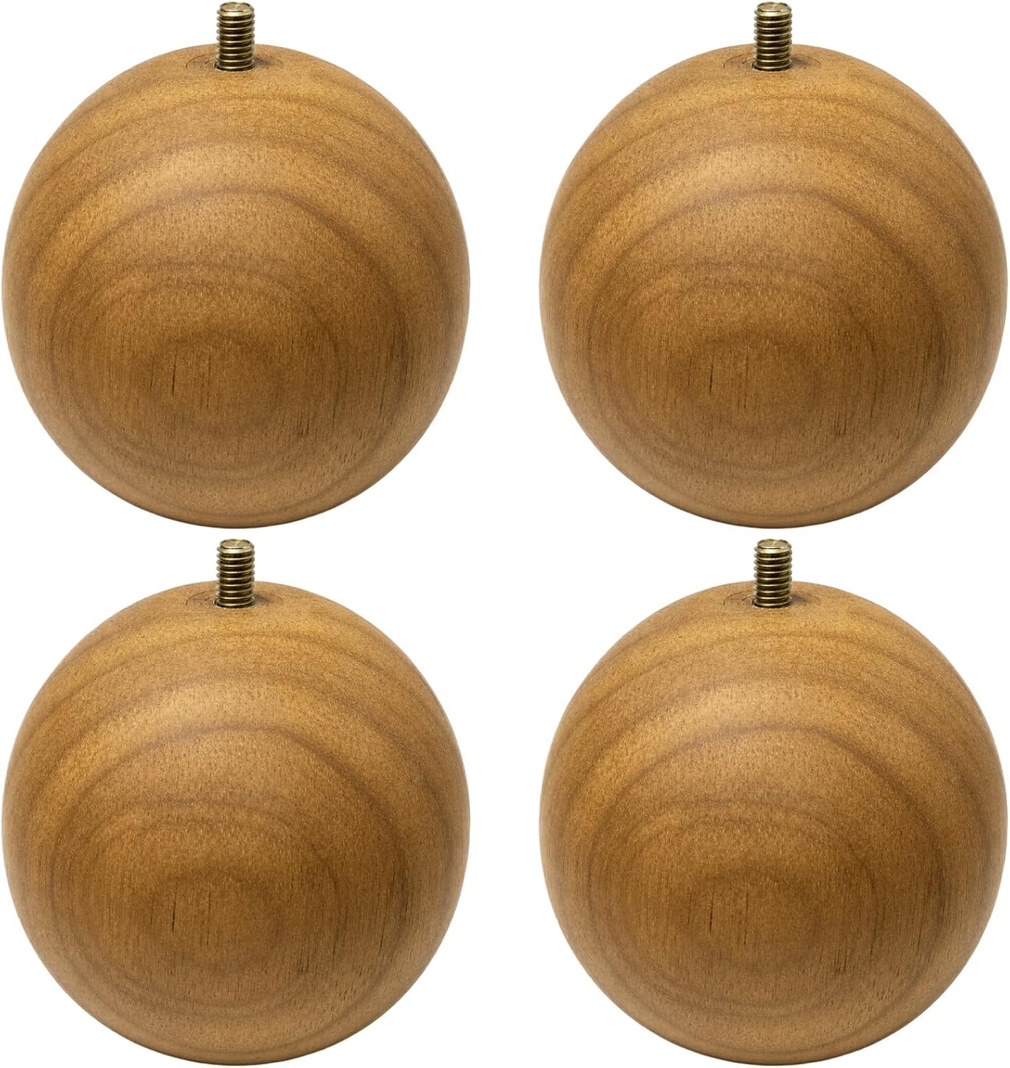 4 Pcs Wooden Furniture Legs, 3.9 Inch Round Solid Oak Sofa Feet Replacement Parts with M8 Screw, Suitable for Cabinet, Bench, Dresser, Ottoman, TV Stand, Nightstand & DIY Projects