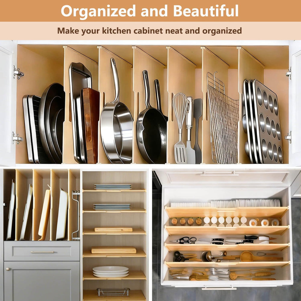 Celestite Wooden Baking Sheet Organizer for Cabinet, Baking Tray Organizer, C...