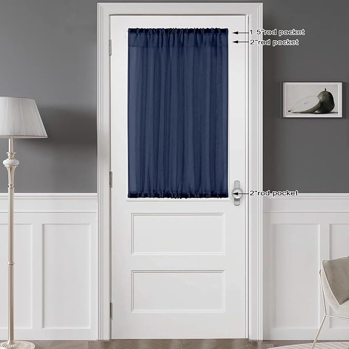 Chyhomenyc Sheer Window Curtains Tier 2 Pieces Set, 36 inch Length, Short - Image 3