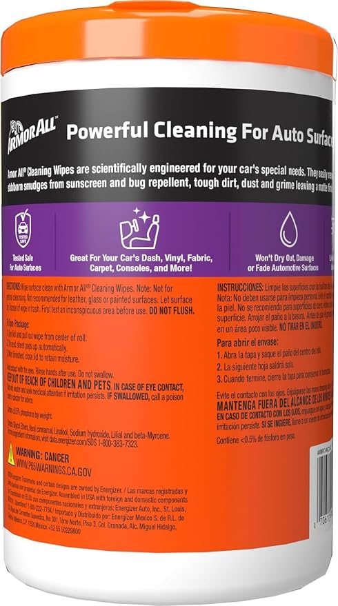Armor All Car Cleaning Wipes for Interior and Car Exterior, 90 Wipes Each - Image 2