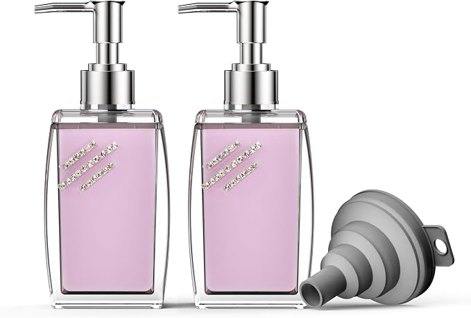 Purple Soap Dispenser with Refillable Plastic Pump by Unknown