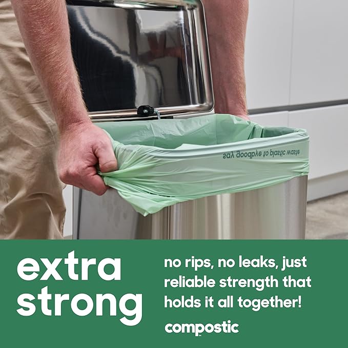 Compostic Home Compostable Trash Bags, 3 Gallon Small Kitchen Rubbish Bags - Image 4