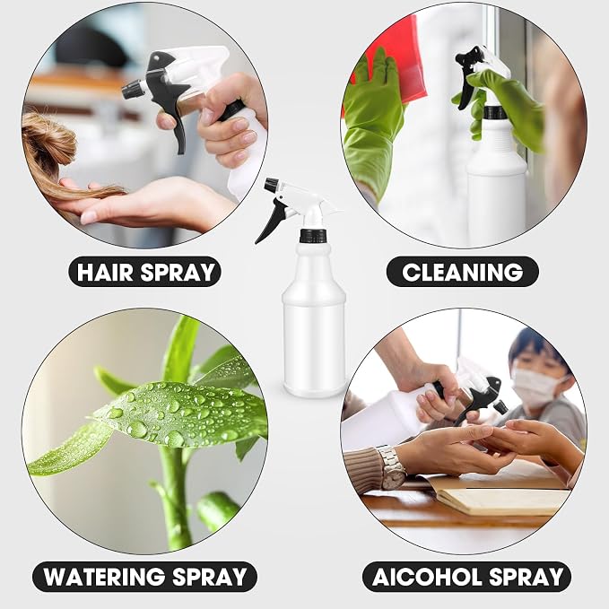Eccliy 12 Pcs 16 Oz Plastic Spray Bottle, Adjustable Empty Reusable Sprayer - Image 6