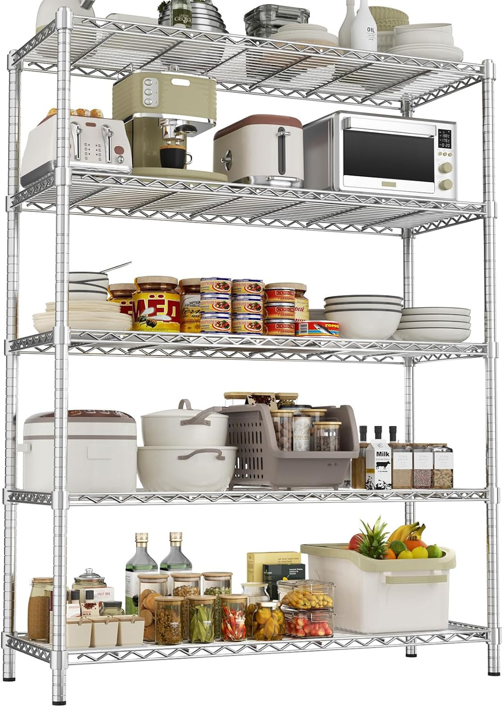 ROOMTEC 5-Tier Wire Shelving Unit,45" W*20" D*72" H,Max Load 2...