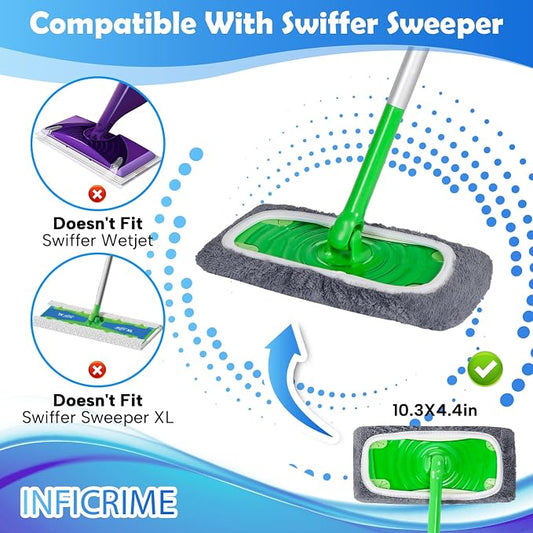 6 Pack Reusable Microfiber Mop Pads Compatible - Image 2