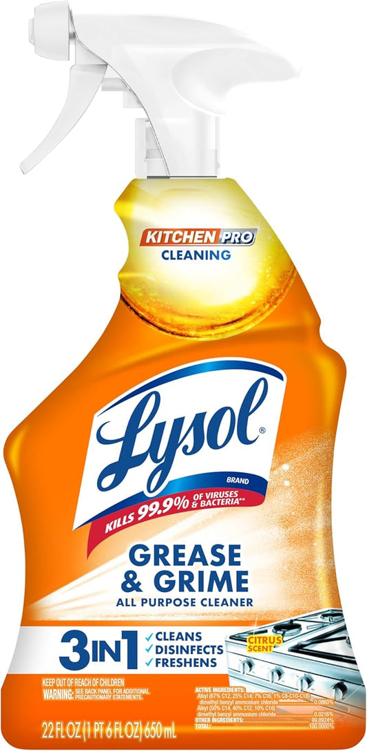 Lysol Pro Kitchen Spray Cleaner and Degreaser, Antibacterial All Purpose by Lysol