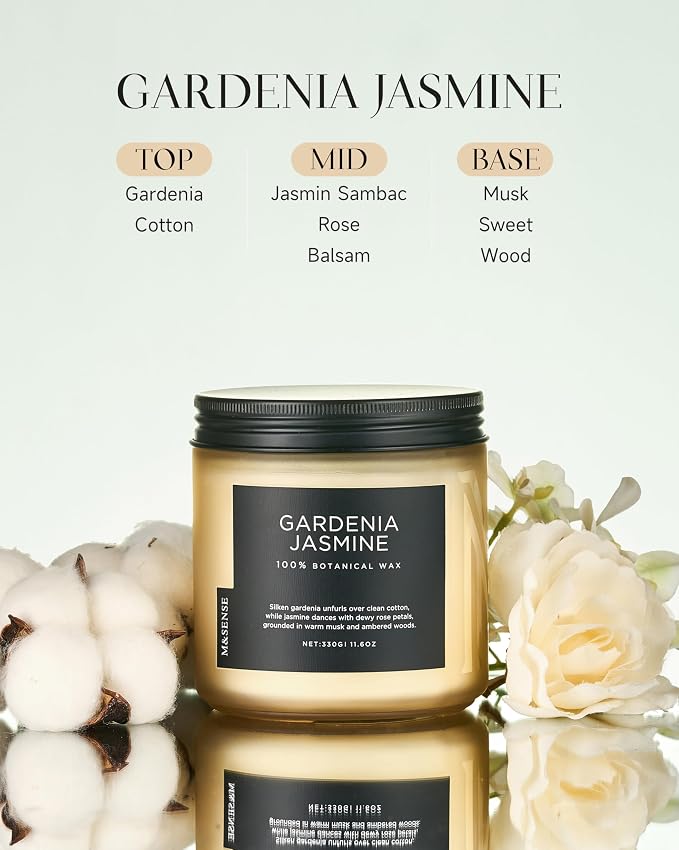 M&SENSE Gardenia Jasmine Scented Candle - Image 2