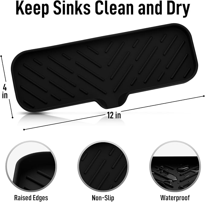 Zulay Kitchen Large Silicone Sponge Holder – Flexible Sink Organizer Tray - Image 4