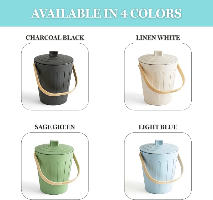 Martha Stewart Indoor Compost Bin | Countertop Composting Bucket - Image 5