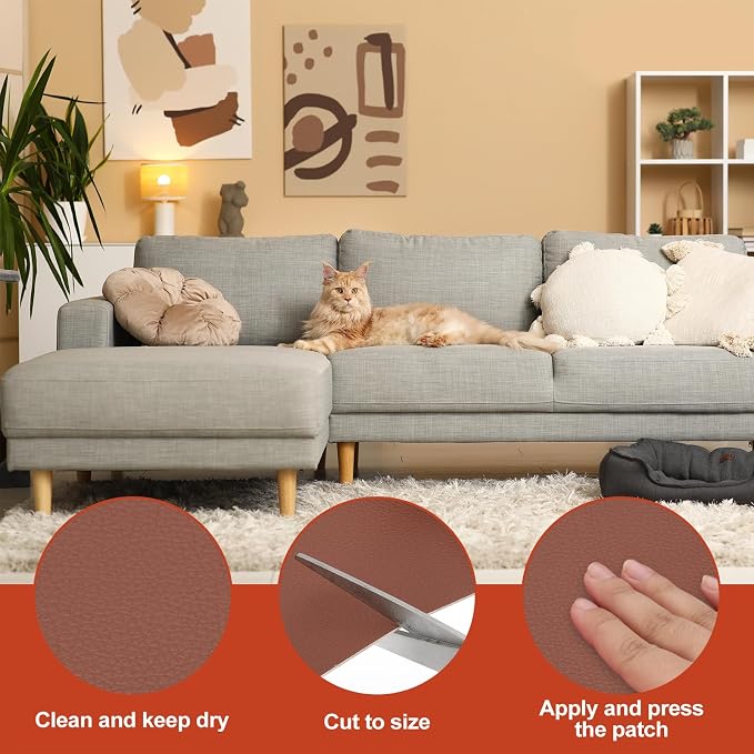 PATIKIL Leather Patches Tape for Furniture, 3.2 x 61 Inch Self Adhesive Vinyl - Image 3