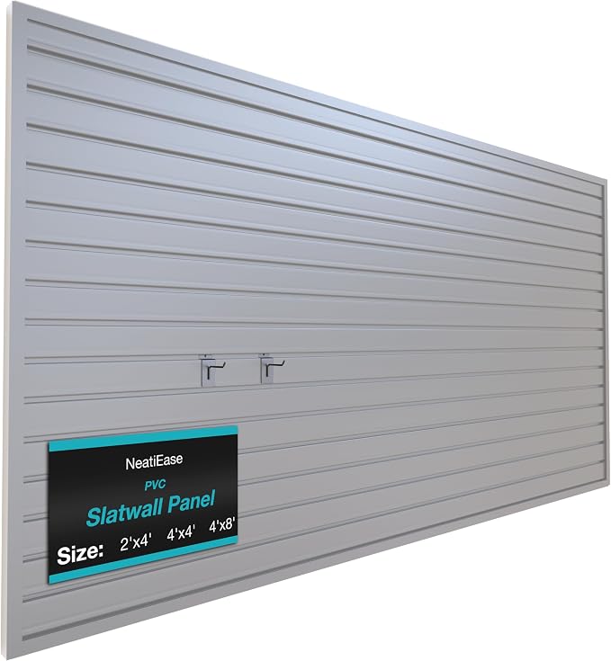 NeatiEase Slatwall Panel Wall Storage Systems, 4 x 8ft Slat Wall Paneling by NeatiEase