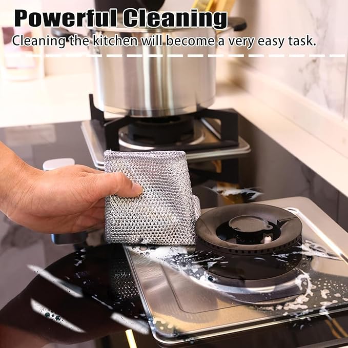 Navona 20 Pcs New Upgrade Steel Wire Dishcloth, Triple-Layer Steel Wire - Image 5