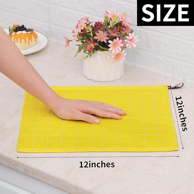 Homaxy 100% Cotton Terry Kitchen Dish Cloths, Ultra Soft and Absorbent Dish - Image 5