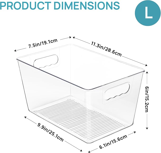 Vtopmart Clear Plastic Pantry Organizer Bins, Countertops, Freezer Organization - Image 2