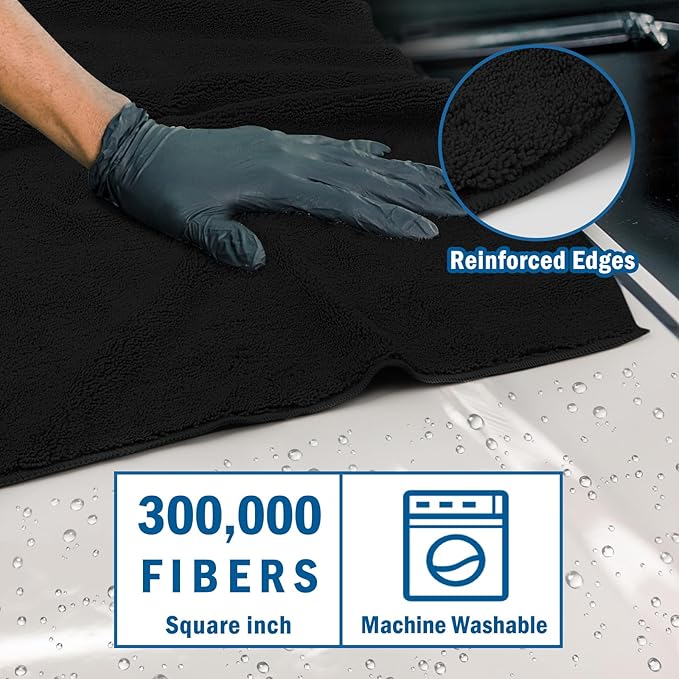 HOMEXCEL Professional Large Microfiber Car Drying Towels 4 Pack, Lint Free - Image 2