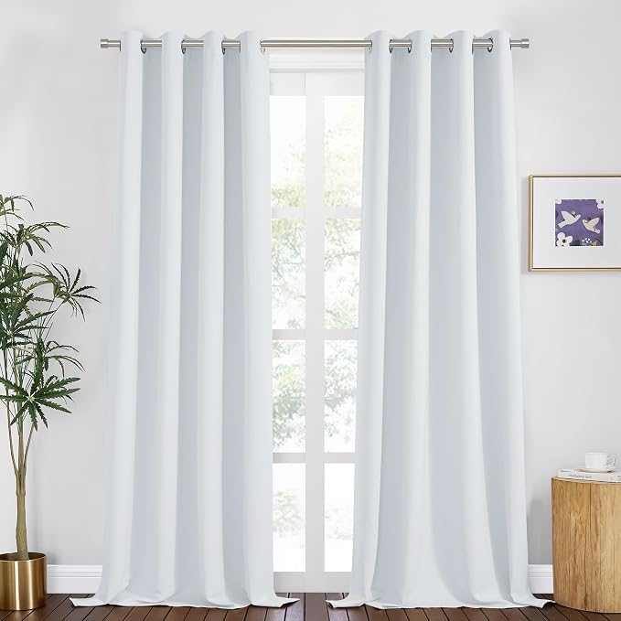 PONY DANCE Greyish White Curtains 94 inches Long by PONYDANCE