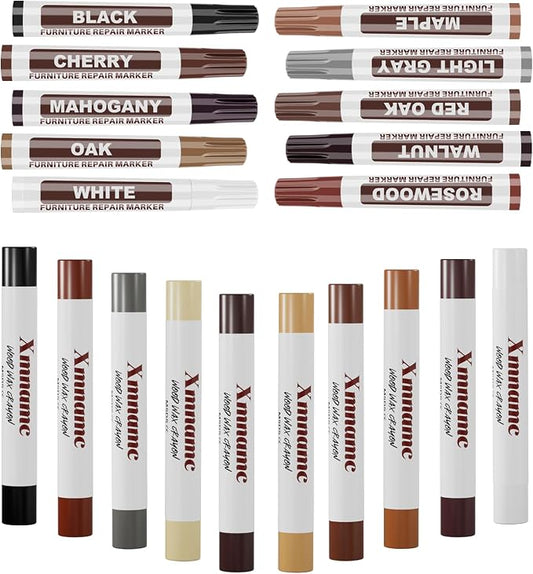 20 Colors Wood Filler Sticks Furniture Markers Touch up, Fill Putty Stick by Xmnamc