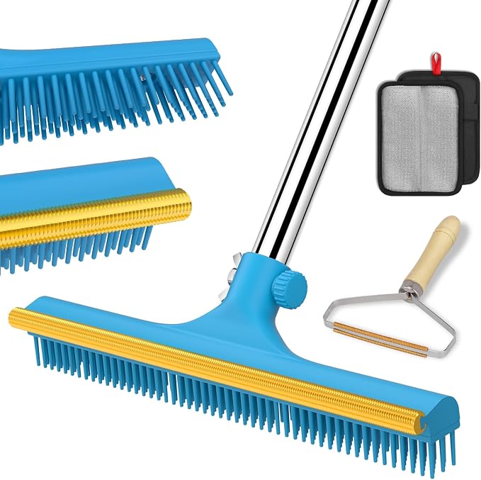 3 in 1 Carpet Rake for Pet Hair Removal, Reusable Pet Hair Remover Broom by WelcomeTomupapi