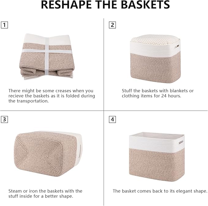 OIAHOMY Storage baskets for Shelf, Toy Storage Basket, Collapsible Storage Bins - Image 7