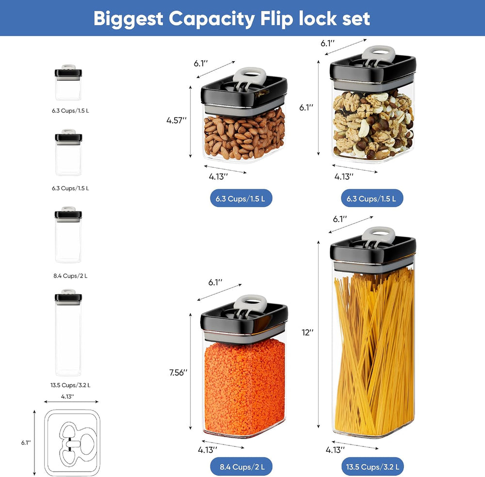 Chef's Path Airtight Food Storage Containers Set for Home Organization - ...